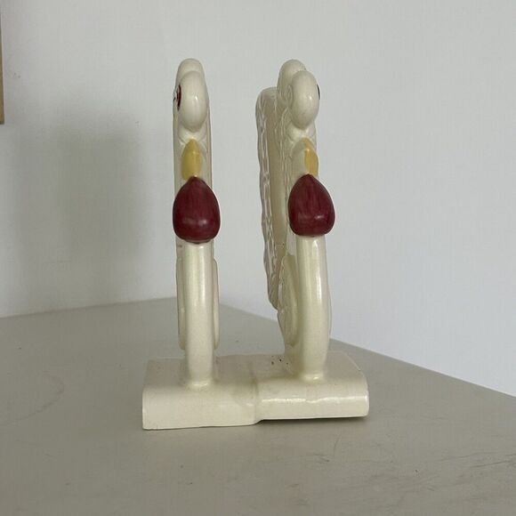 Vintage Hand Painted Napkin Holder Rooster Chicken Letter Farmhouse Cottage - Picture 2 of 6